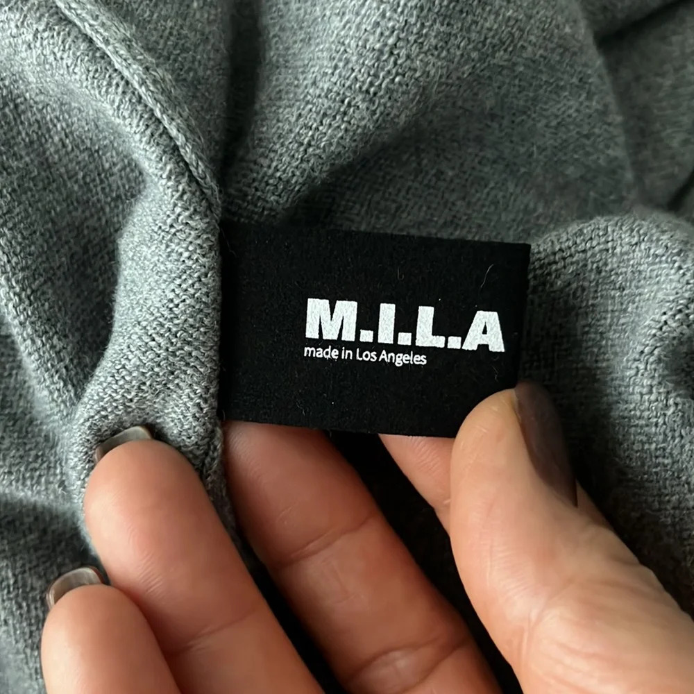 M.I.L.A long belted cashmere blend sweater coat size S - Picture 11 of 13